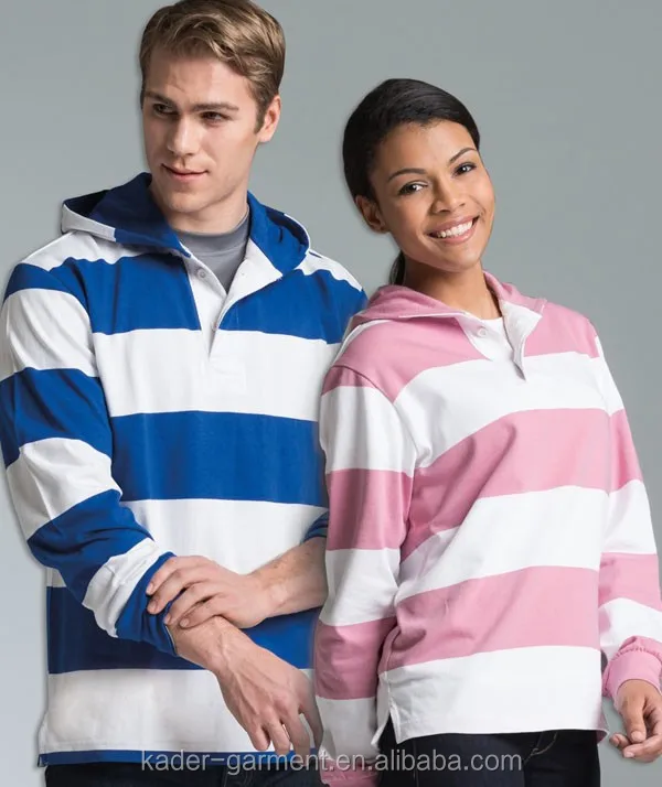 hooded rugby shirt