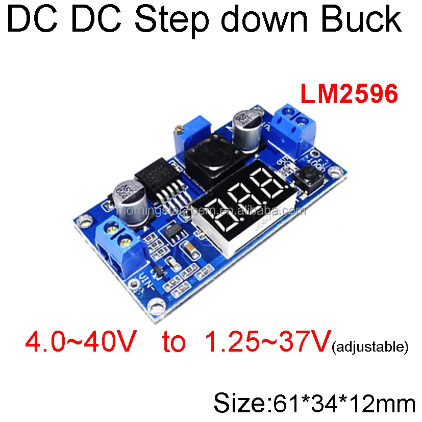 Power Converter Modul Double USB DC-DC LM2596 Step-down LED Voltmeter NEW 
