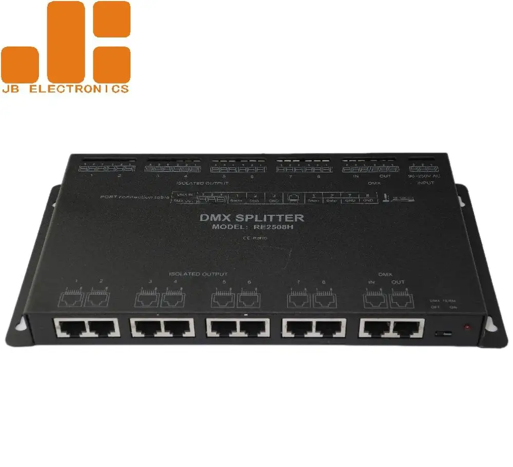 dmxページ JIBANG 8CH DMXエクステンダーAC100-240V入力LED照明DMX512信号