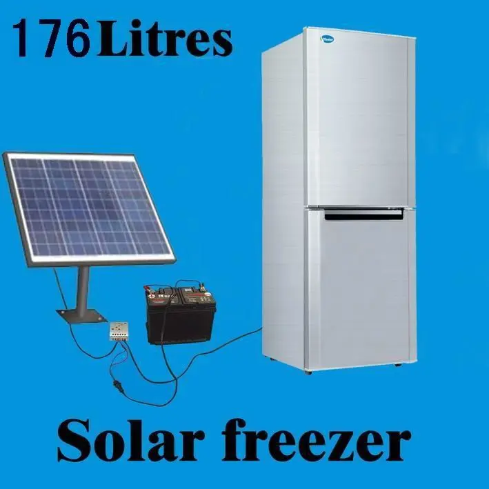 176L DC Solar Powered Upright  Refrigerator Fridge