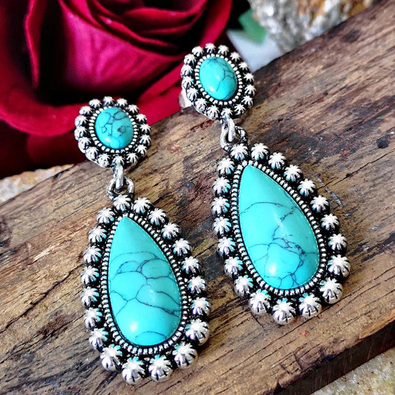 Womens hot sale turquoise earrings