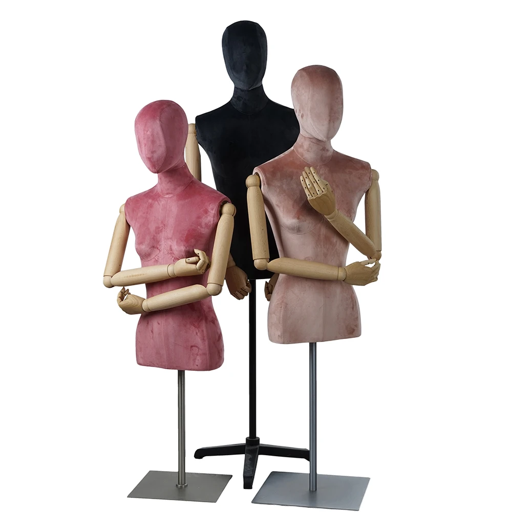 Velvet dressform wooden stand at Rs 5000