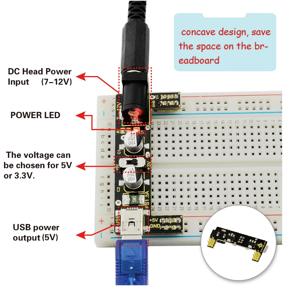830 Point Solderless Breadboard - Starter Kit for Arduino
