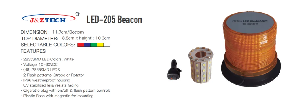 Сверхмощный Магнитный предупреждающий вращающийся светодиодный сигнальный