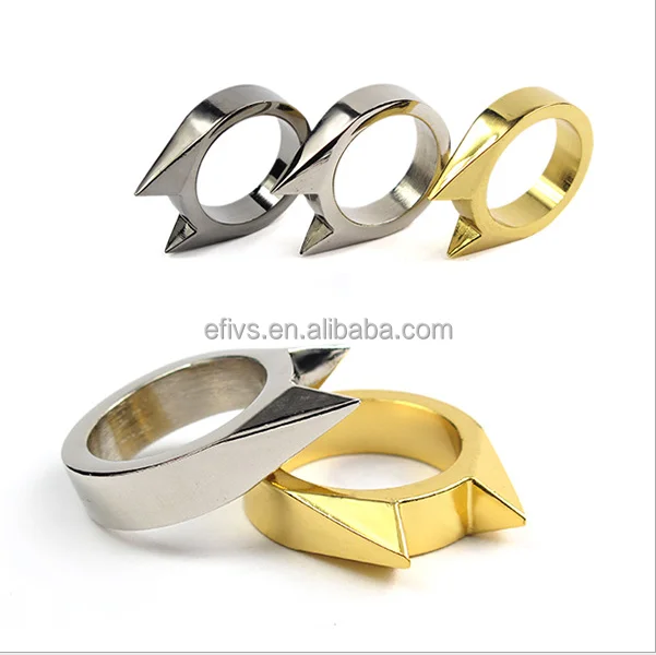 Cheap Wholesale Outdoor Tools Custom Self Defense Ring Silver And Gold Cat Ear Ring Broken Windows Tool Buy Goedkope Groothandel Outdoor Gereedschap Custom Zelfverdediging Ring Zilver En Goud Kat Oor Ring