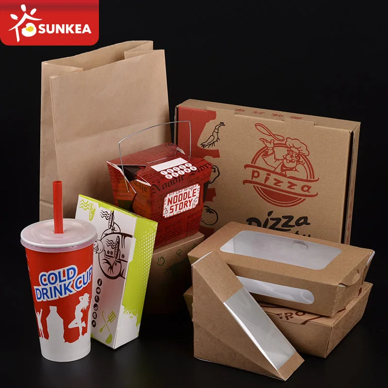 Buy Disposable Takeaway Custom Logo Printed Paper Fast Food Packaging from  Shanghai Sunkea Import & Export Co., Ltd., China
