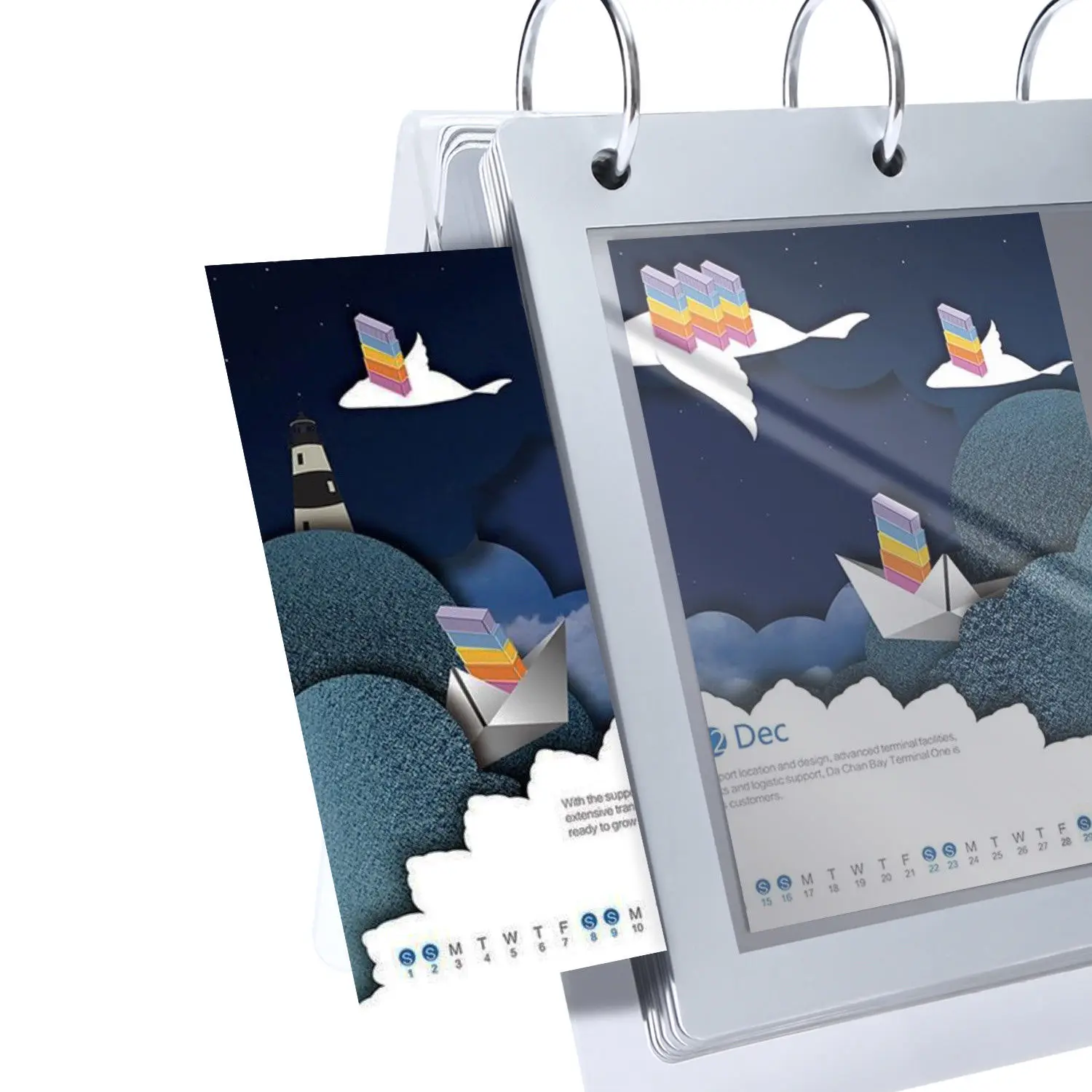 Автономный акриловый Настольный календарь с кольцевой