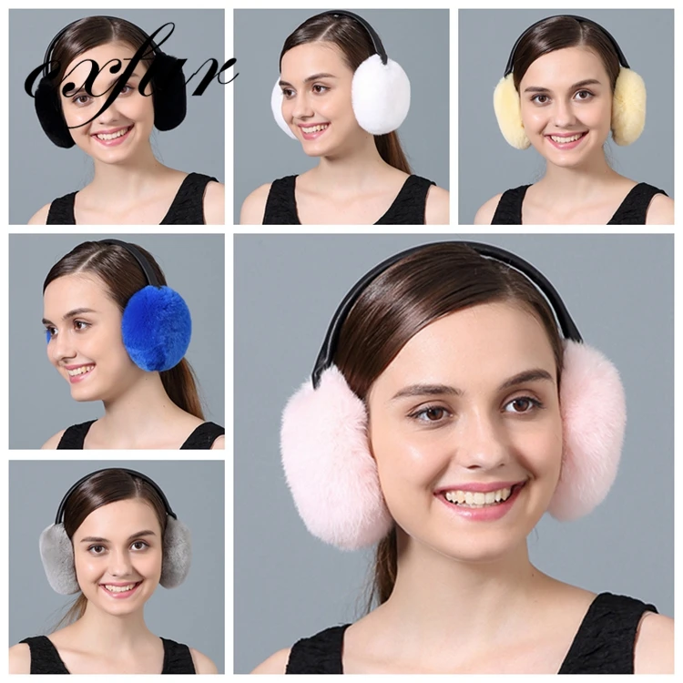 CX-A-56E высококачественные женские теплые наушники из натурального меха кролика