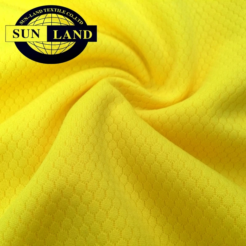 Sportswear Material100% Quick Dry Tech Polyester Yarn Knitting Breathable Honeycomb Athletic Mesh Fabric