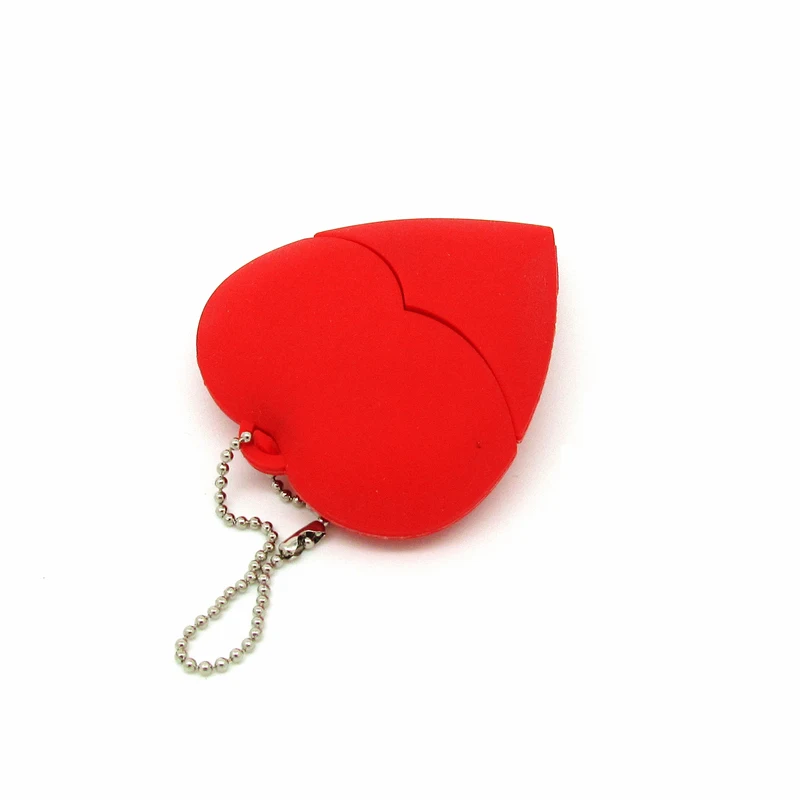 PVC Red Heart Shape Usb Pen Drive, Beautiful Heart Shape Usb, Nice Red Heart Usb Flash Memory