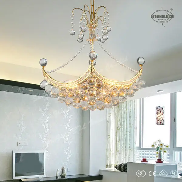 beautiful cheap traditional yellow crystal chandelier lighting for India ETL800025