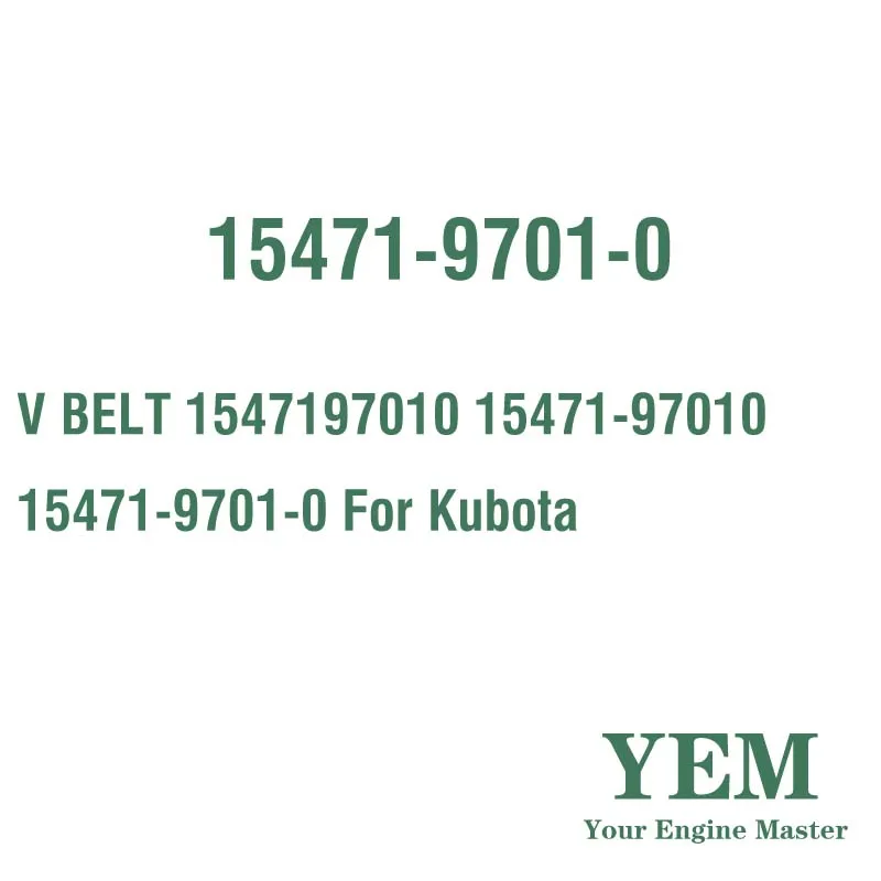 V BELT 1547197010 15471-97010 15471-9701-0 for Kubota