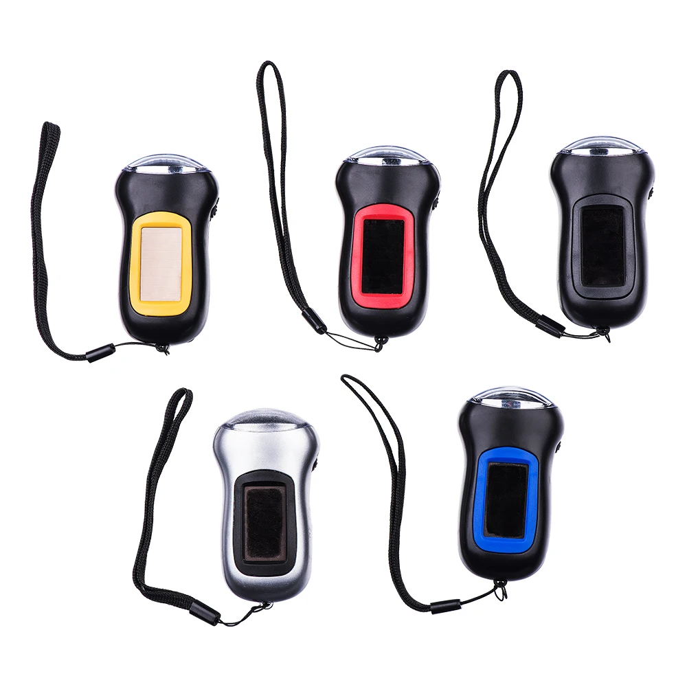 Фонарик с ручкой для экстренного освещения, Водонепроницаемый миниатюрный светодиодный фонарь на солнечной батарее для скалолазания, Походов, Кемпинга