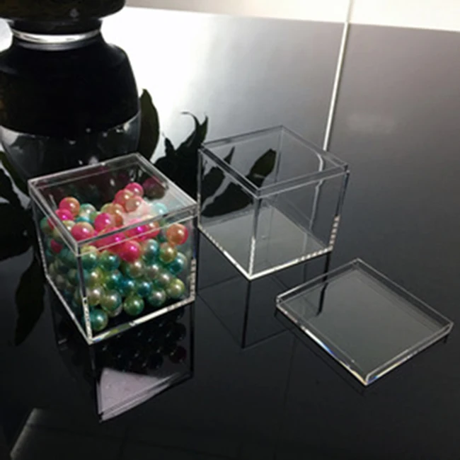 clear plastic mini storage cube small