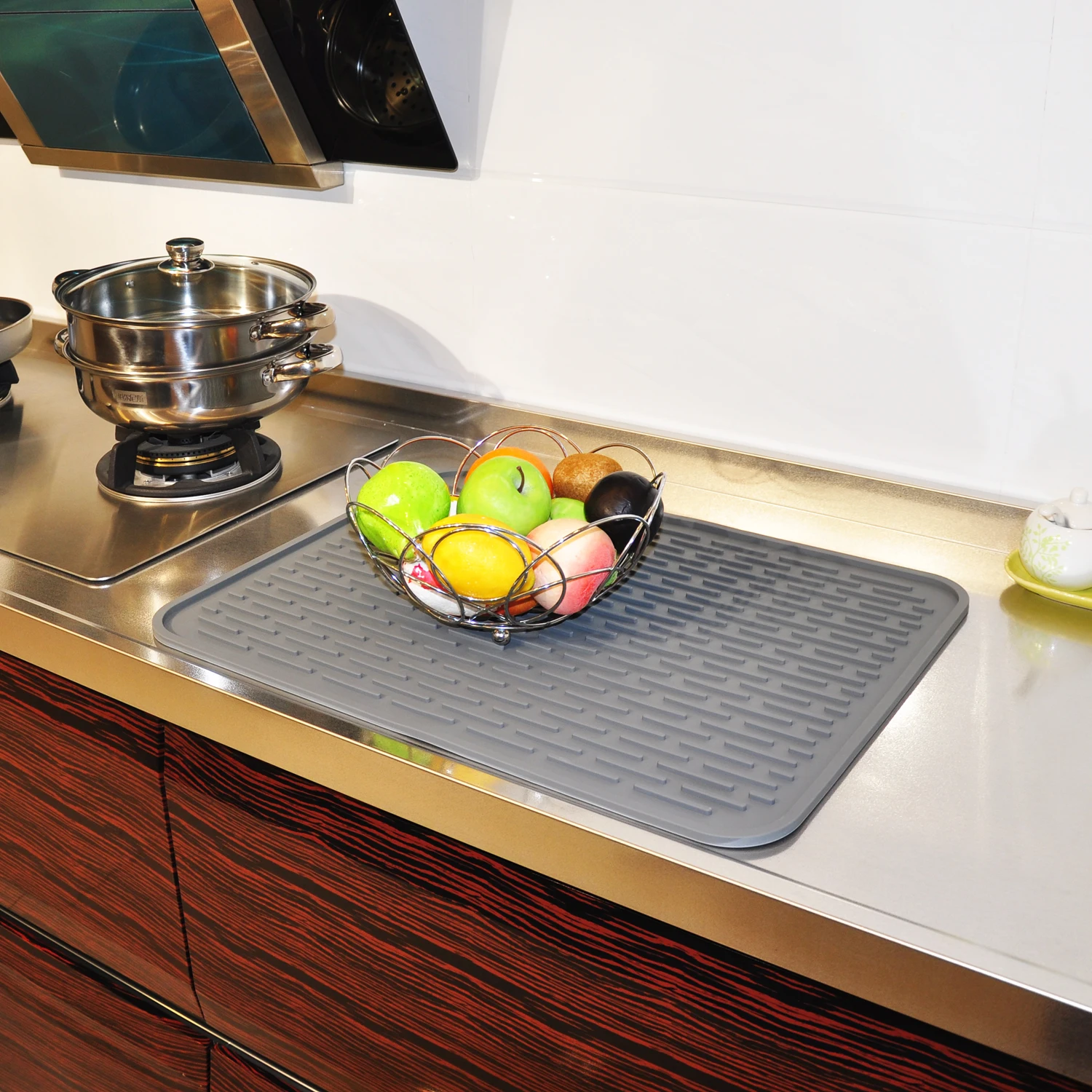 Extra Large Kitchen Dish Drainer Mats Silicone Dish Drying Mat Draining