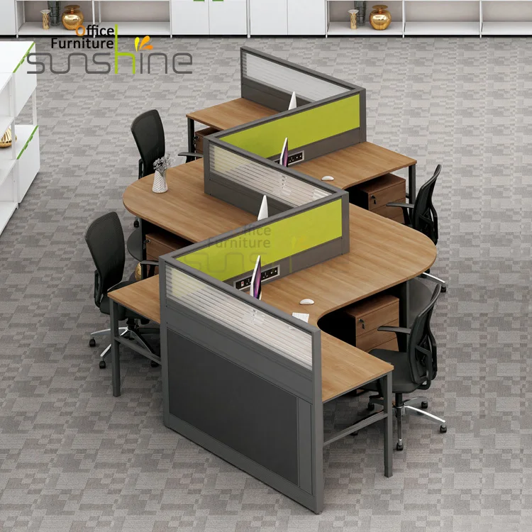 KU-SK6 Modern Design S Shape Office Partition Cheap Cubicles