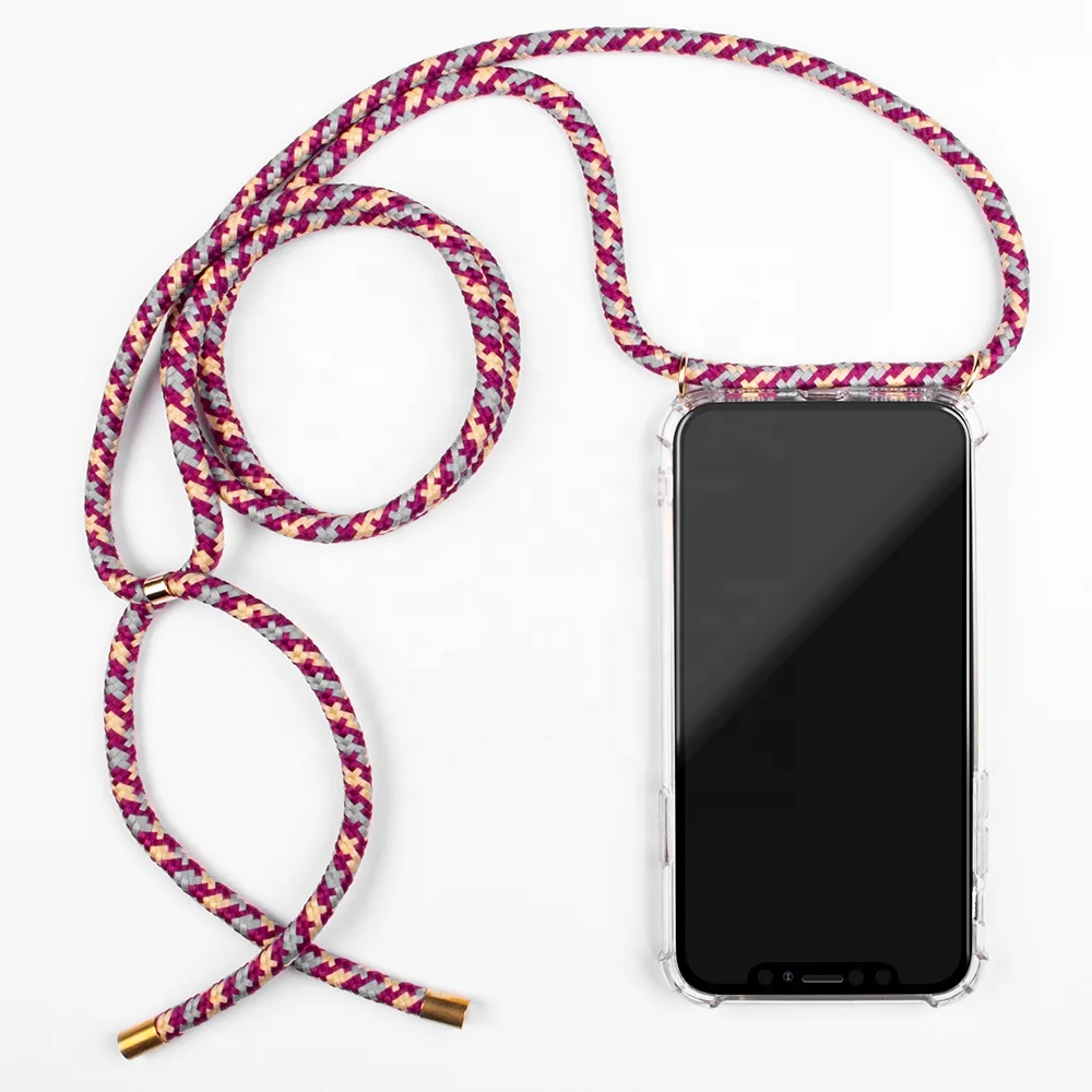 2019 New Arrival Multi Color TPU Crossbody Handykette Touch White Mobile Phone Case with Neck Strap for iPhone X Xs XR Case