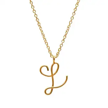 Inspire stainless steel jewelry Personalised 9ct plated Gold Initial Necklace for women and girls charm jewelry wholesale custom