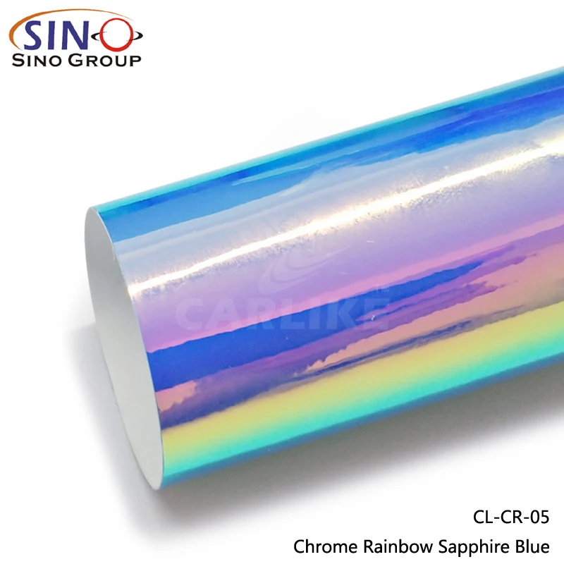 CARLIKE CL-CR-02 Holographic Chrome Rainbow Blue Purple Vinyl