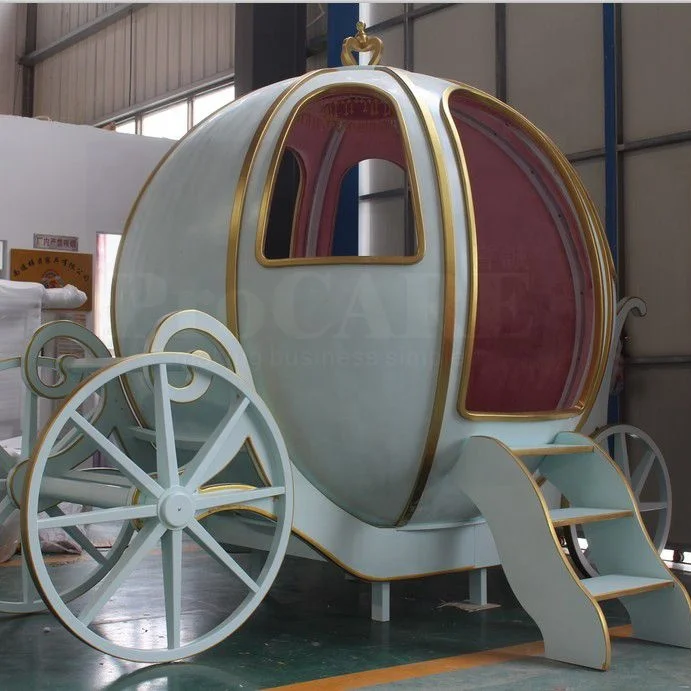 Factory High End Castle Design Cinderella Pumpkin Kids Children Bed Princess Carriage Golden Luxury Bedroom Furniture Modern