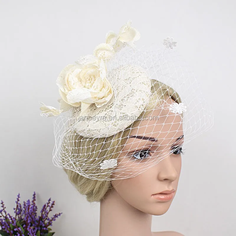 Наряды на свадебную вечеринку кружево основания покрыты с вуалью; Свадебные украшения для волос; Свадебное украшение различных мероприятий