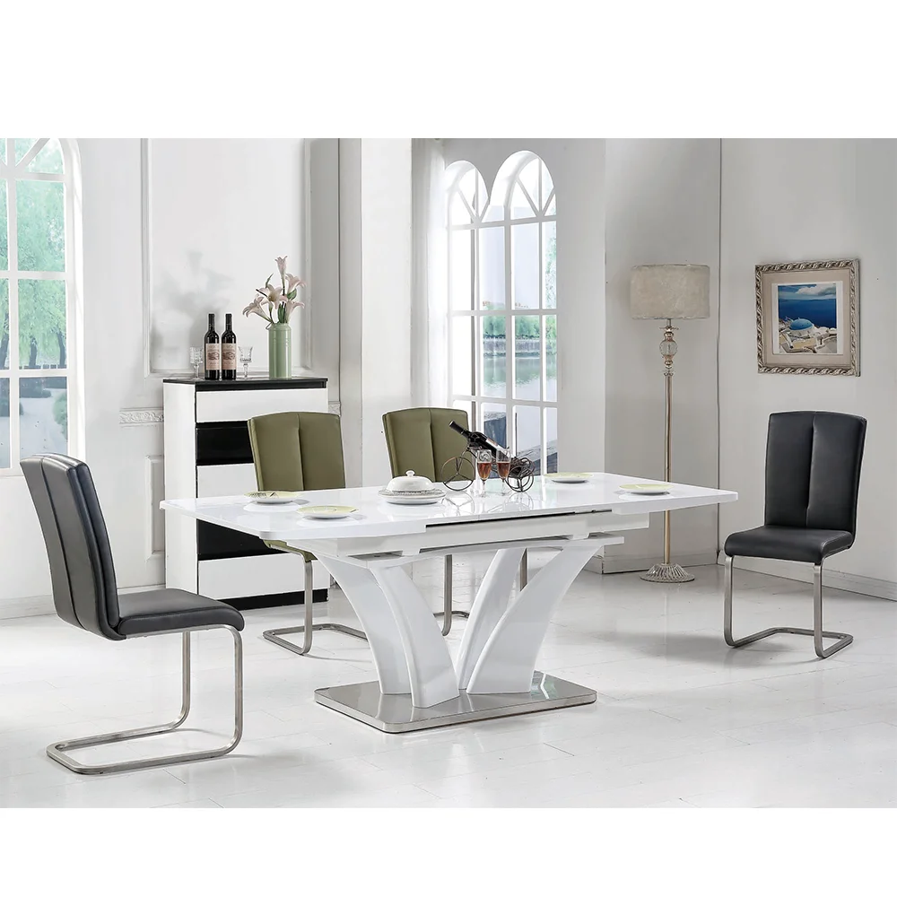 Modern White Extendable High Gloss Dining Table For 8 Or 10 Seaters Buy High Gloss Table