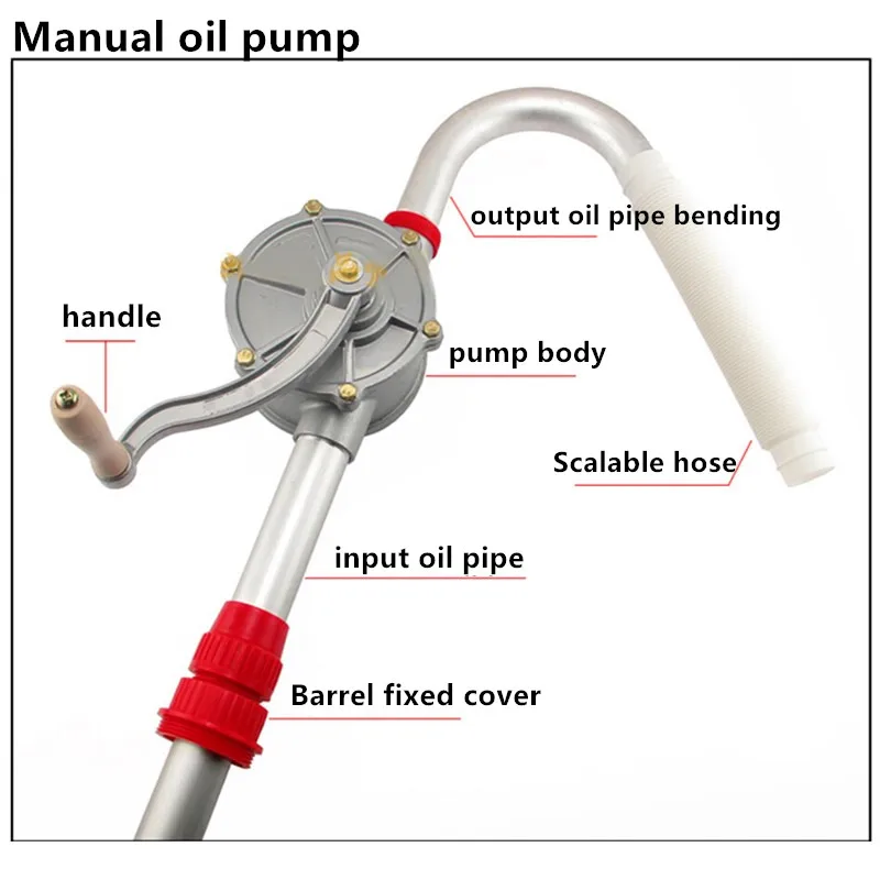 Aluminium Rotary Cooking Oil Plastic Hand Manual Oil Filling Pump Lever