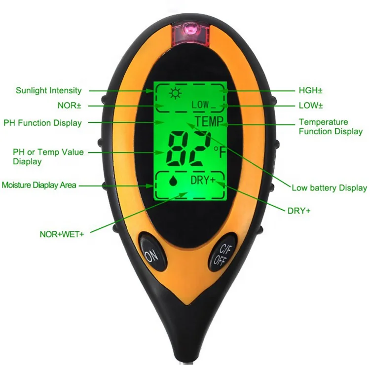 4 in 1 PH Light Moisture Acidity Tester Soil Tester Moisture Meter Plant Soil Tester Kit for Flowers