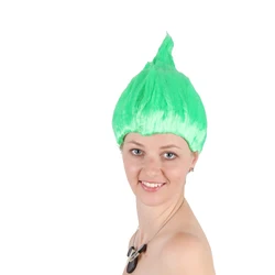 Дешевый красочный парик-тролль, модные карнавальные синтетические парики для вечеринок