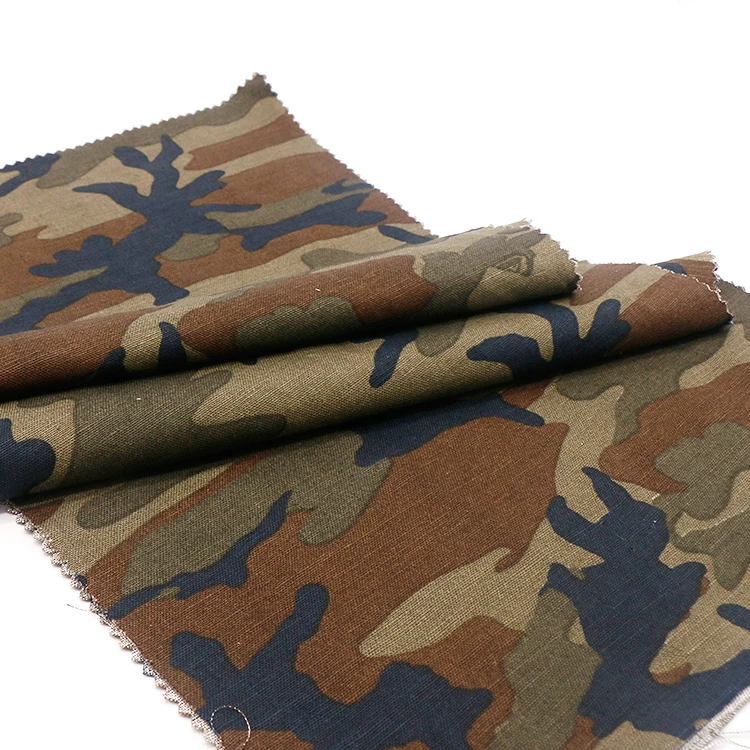 55% лен, 45% хлопок, печатный простой тканый материал