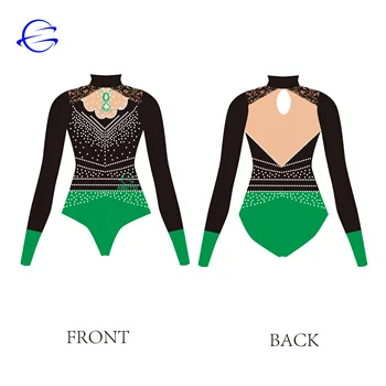 Custom Your Own Design Breathable Custom Long sleeves Digital Sublimation Spandex Fabric Women Gymnastic Leotard