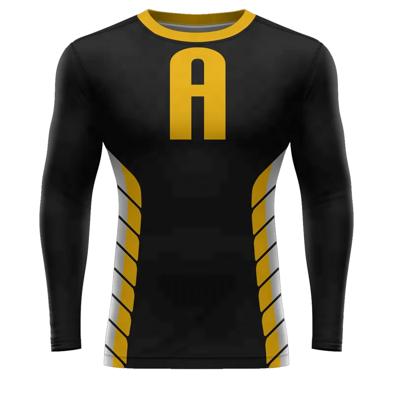 BETHERIVAL Unisex Long Sleeve Custom Heat-Transfer Printed Quick Dry Spandex/Nylon Rash Guard Shirt