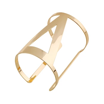 Kaimei 2018 Aliexpress Amazon Shopping Fashion Jewelry Gold Plated Hip Hop Hollow Triangle Indian Bracelets Bangles For Women