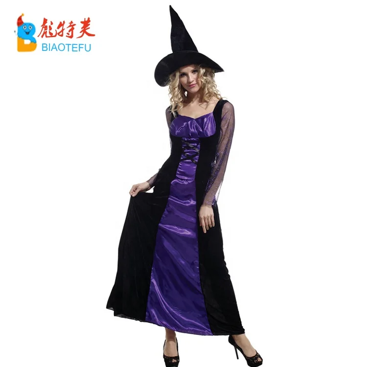 万圣节女人紫色女巫角色扮演服装 Buy 成人女孩女巫角色扮演花式连衣裙 成人女性角色扮演女巫服装 万圣节角色扮演花式服饰服装product On Alibaba Com