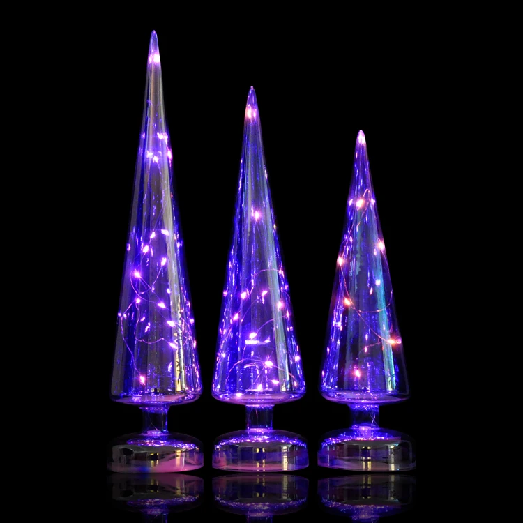 Hot Sale China Manufacture Good Quality Led Glass Christmas Tree Stand Decoration Made In Glass supplier