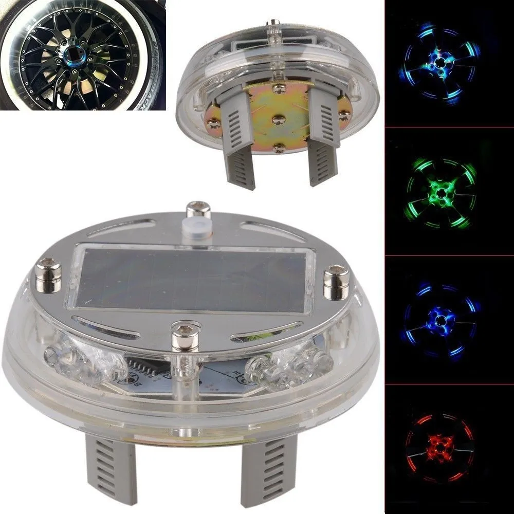12 LED RGB Car Auto Solar Energy Flash Wheel Tire Rim Light for Auto ...