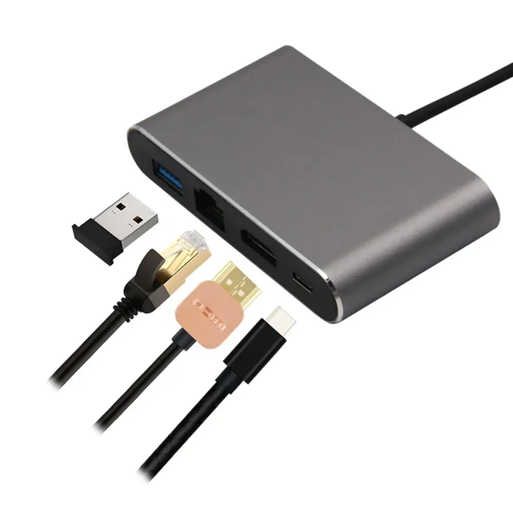 
 Умный Высокоскоростной HDMI Usb-концентратор Тип C 4 порта Usb 3,0 для macbook для телефона  