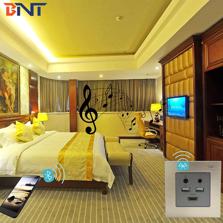 Система передачи аудио и видео BNT, медиа-концентратор с беспроводными синими зубьями для отеля, электрическая настенная умная розетка usb