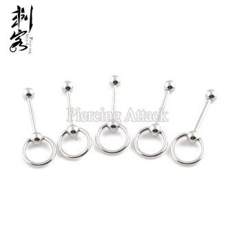 316L Surgical Steel Slave Ring Tongue Piercing Tongue Barbell