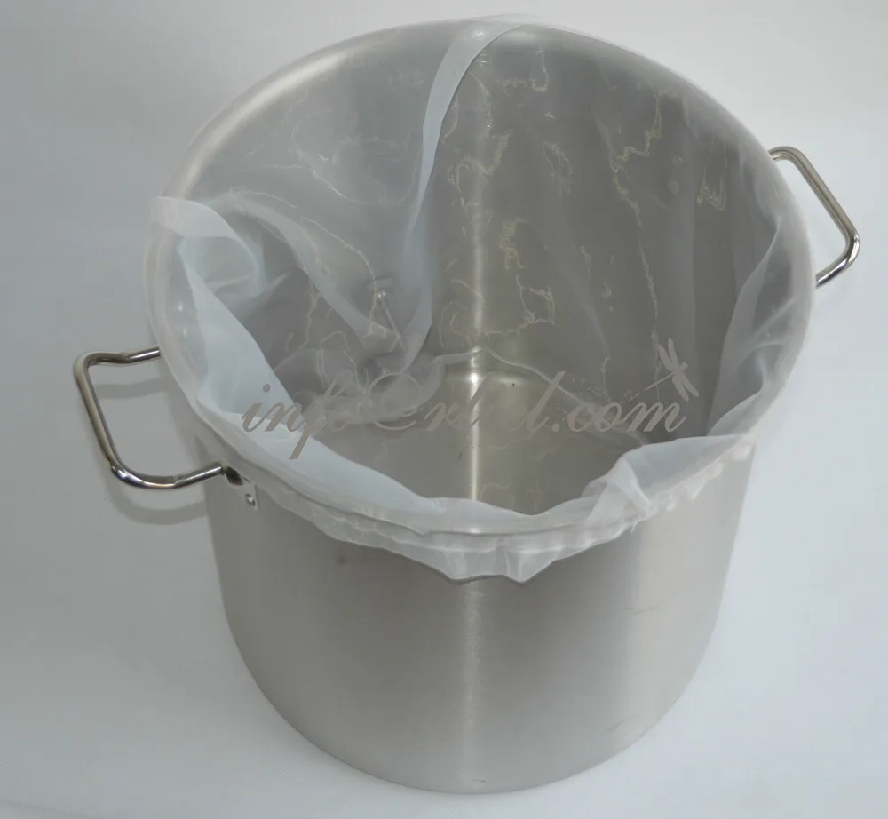 White Nylon Filter Bag Grade Wine Beer Home Brew Mesh Bag Bucket Filter Reusable 