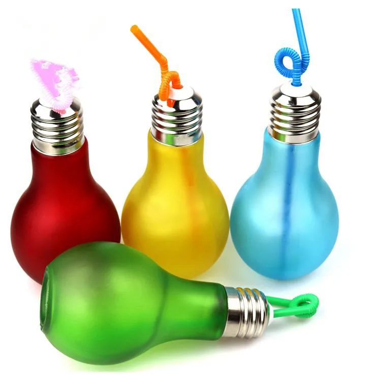 50ml 100ml 150ml 200ml 250ml 300ml Light Bulb Shaped Glass Juice Glass Drink Bottle Fruit Juice Bottle