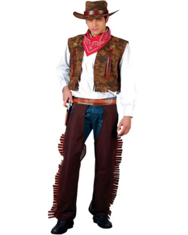 Hat New Cowboy Costume Mens Western Wild West Fancy Dress Adult Male Outfit 