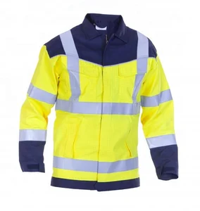 Wholesale EN20471 Orange High Visibility Work Fluorescent FR Working Safety Jacket