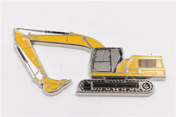 High Quality Zinc Alloy Enamel Excavator Shape Eco-Friendly Fridge Magnet with Bottle Opener and Custom Colors