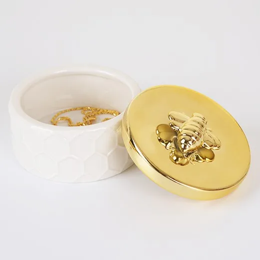 
 Подарочный Органайзер ручной работы, контейнер для хранения ожерелья, керамический брелок, коробки для украшений с пчелами  