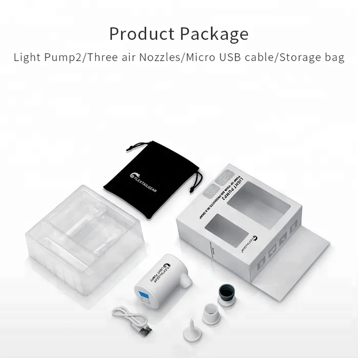 Flextailgear Light pump2 USB портативный Перезаряжаемый воздушный матрас-насос