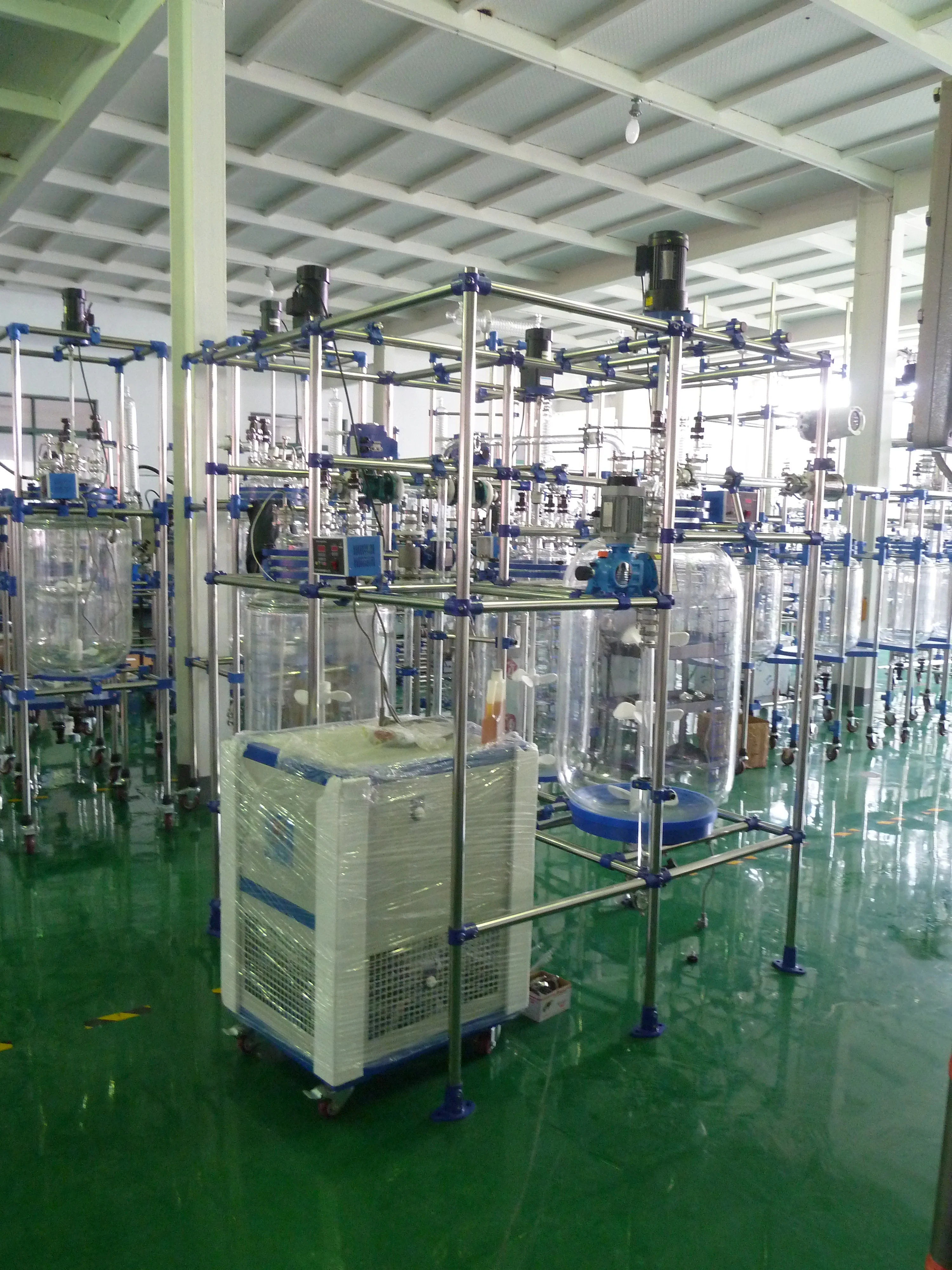 TOPTION Jacketed Glass Reactor 10l Borosilicate Lab Glass Bioreactor Price