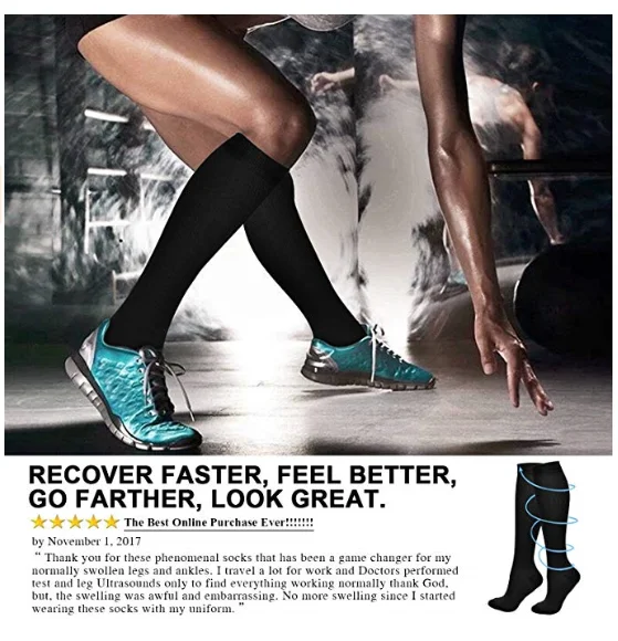 Медицинские спортивные хлопковые Компрессионные носки для мужчин и женщин