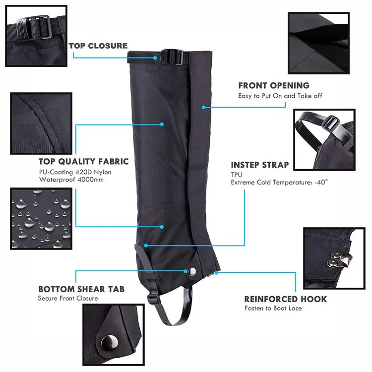 Wholesale Polyester Hunting Leg Gaietrs Protection Waterproof Leather