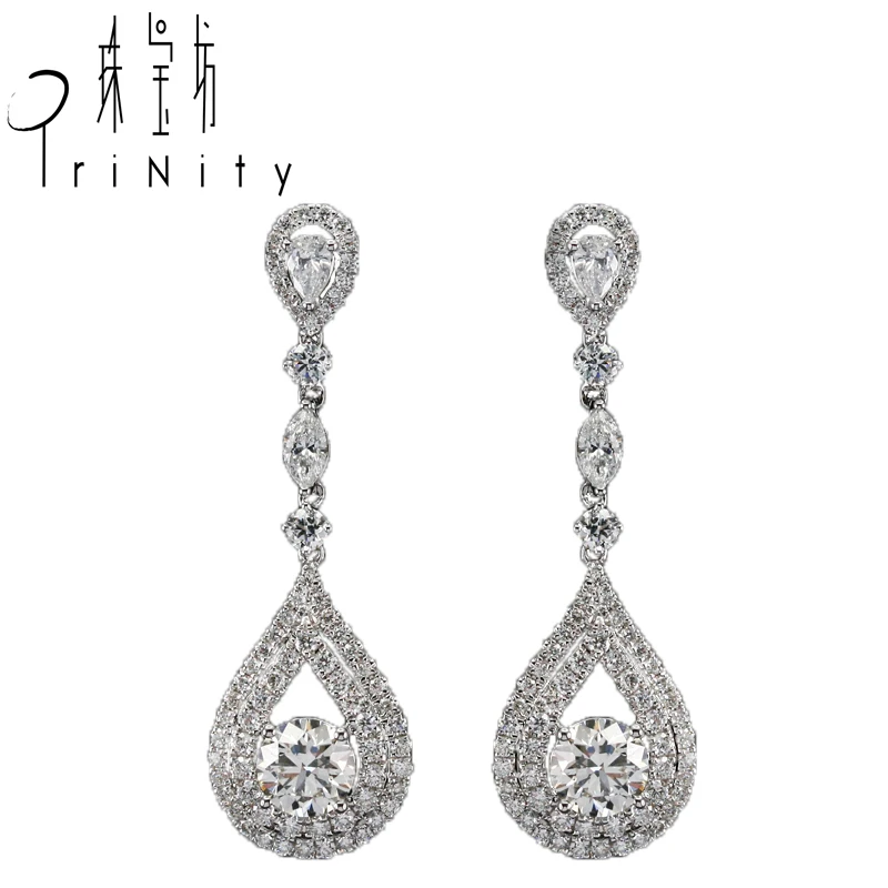 genuine diamond drop earrings